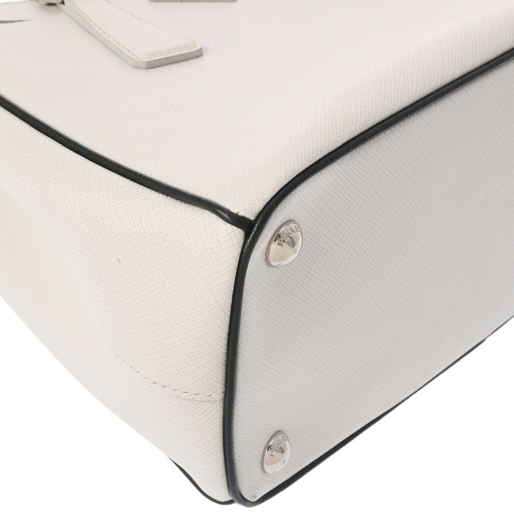 Prada White Galleria Off Black Bag Leather Saffiano - Picture 5 of 11